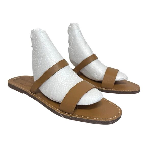 NWOB Madewell The Boardwalk Double Strap Slide Sandal in Leather 11 Desert Camel - Picture 1 of 11